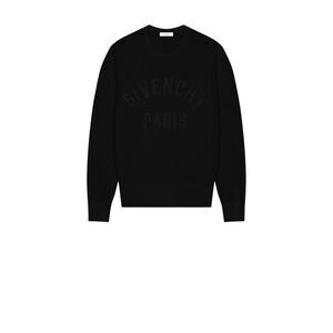 GIVENCHY Embossed Logo Crewneck Sweater Men BLACK Sweaters & Cardigans